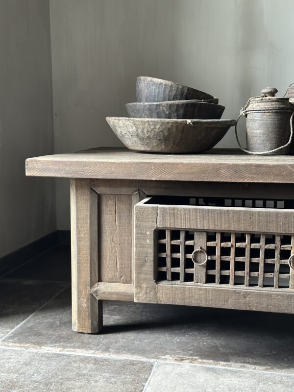 Salontafel NEPALI Met Doorschuiflade Driftwood 120x70 - Afbeelding 10