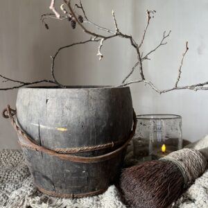 Oude Houten Emmer Met Handvat