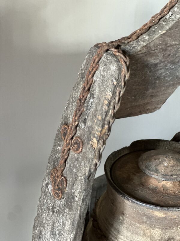 Oude Houten Olijfbak Met Handvat - Afbeelding 6