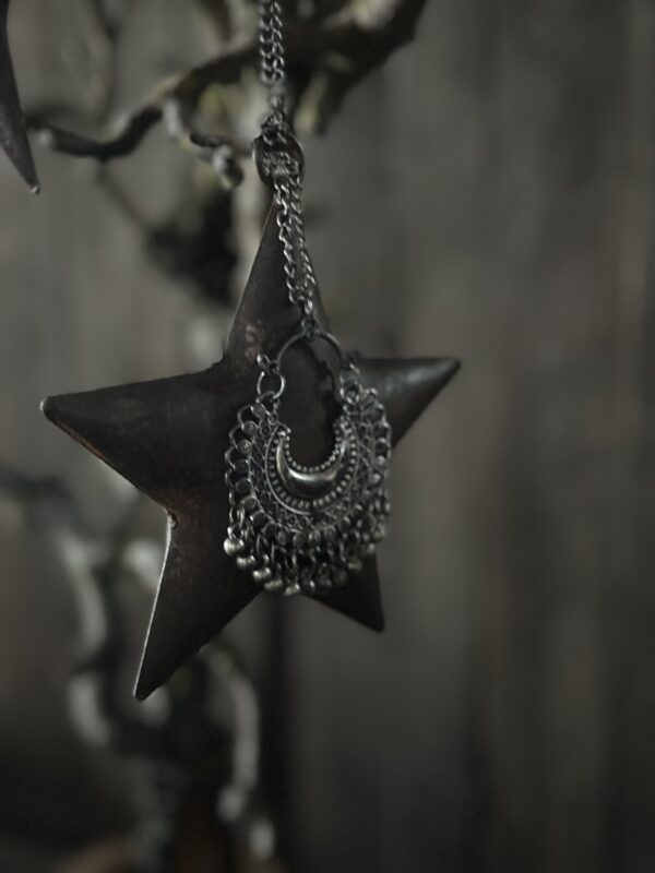 Roest Ster Met Ornament 12 Cm - Afbeelding 2