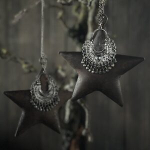 Roest Ster Met Ornament 12 Cm