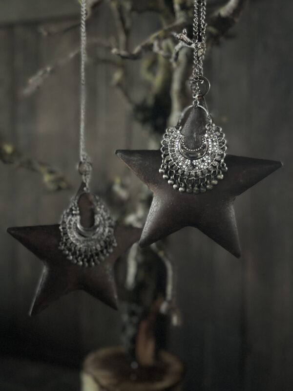 Roest Ster Met Ornament 12 Cm