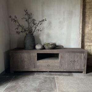 Tv Dressoir 180 cm 4-Deurs/ Open Vlak Driftwood