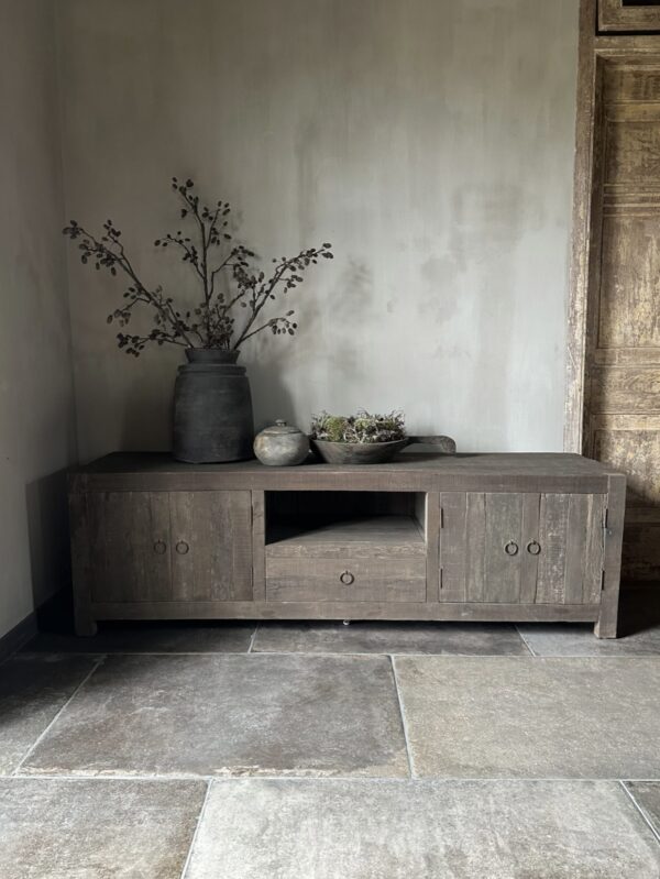 Tv Dressoir 180 cm 4-Deurs/ Open Vlak Driftwood