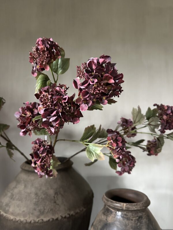 Hydrangea Spray Red 95 cm - Afbeelding 3