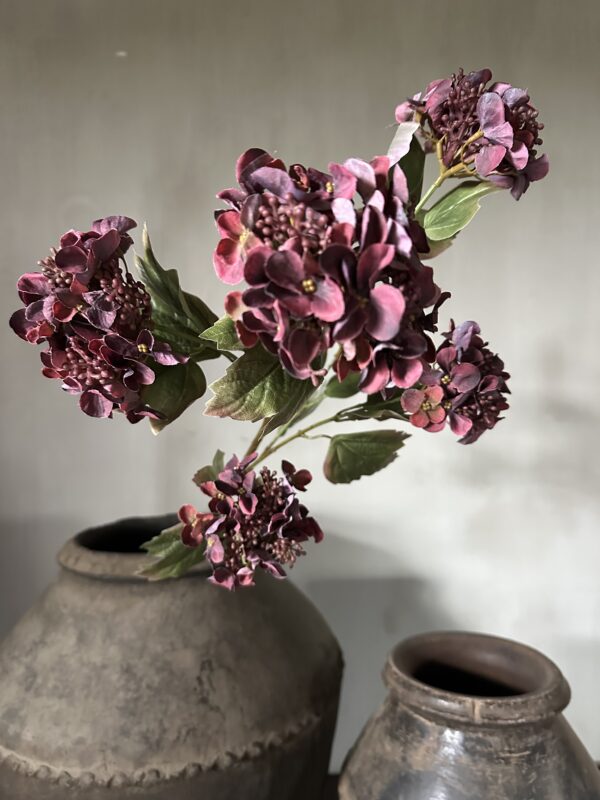 Hydrangea Spray Red 95 cm - Afbeelding 5