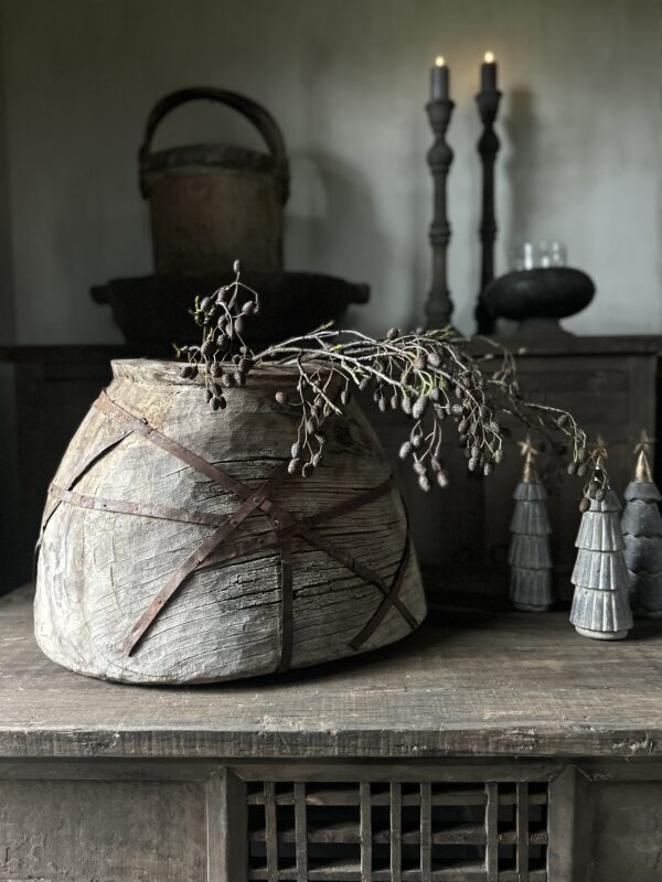 Unieke Oud Houten Pot/Kruik (Alleen Afhalen) - Afbeelding 6