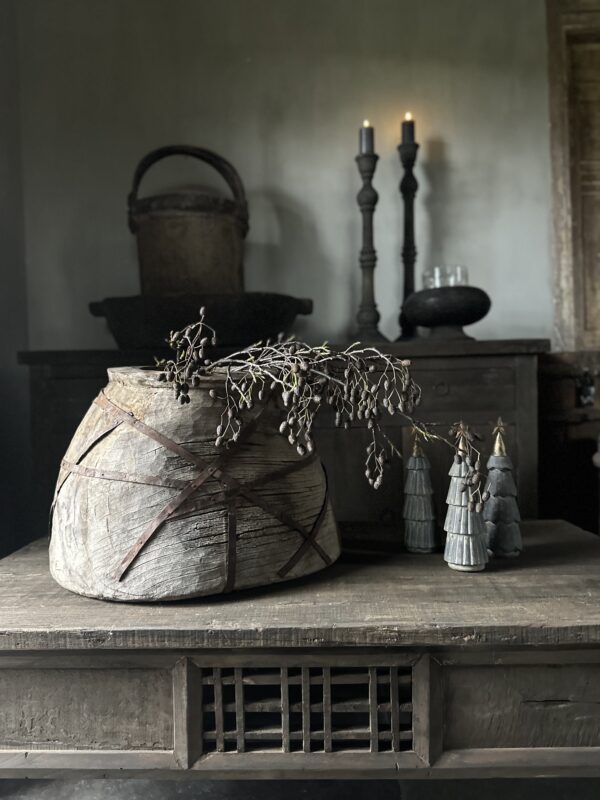 Unieke Oud Houten Pot/Kruik (Alleen Afhalen)