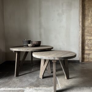 Set Van 2 Ronde Salontafels Driftwood