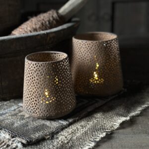 Set Van 2 Roest Waxinelichtjes