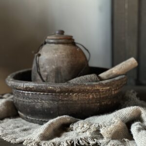 Oude Houten Olijfbak