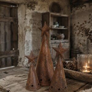 Roest Kerstboom Set van 3