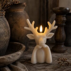 Led Kaars Hert Beige 16 cm