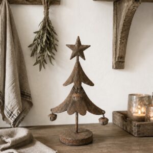 Roest Kerstboom Met Belletjes 22,5 cm (verwacht)